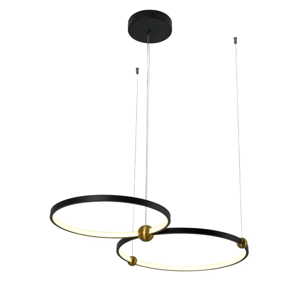 Pierścieniowa lampa wisząca Kido PL0139 Yaskr LED 34W 3000K mosiądz czarna