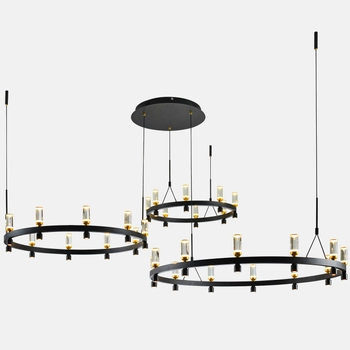 Industrialna LAMPA wisząca ALMELO PND-83812-60 Italux metalowa OPRAWA loft ZWIS okrągły LED 137,6W 3000K ring czarny