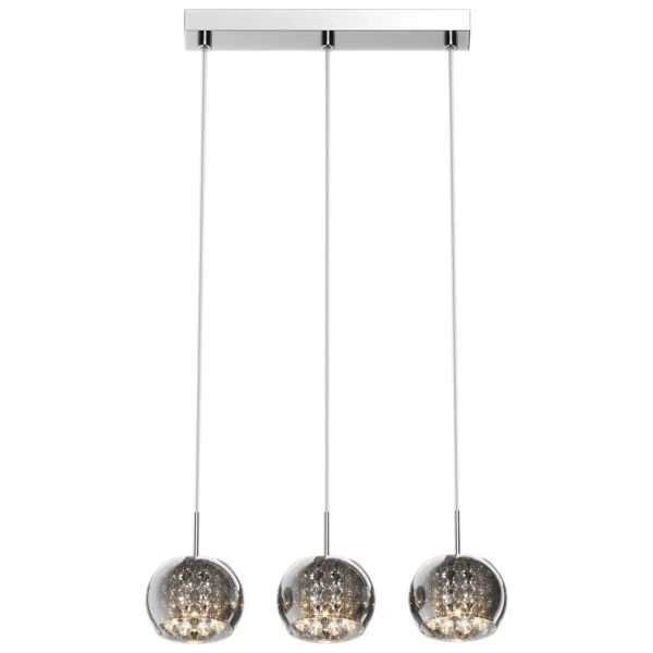 Potrójna lampa wisząca CRYSTAL P0076-03N-B5FZ kryształ chrom przezroczysty