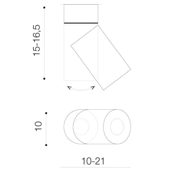 Sypialniana lampa sufitowa tuba SIENA AZ2220 Azzardo LED 20W 3000K chrom