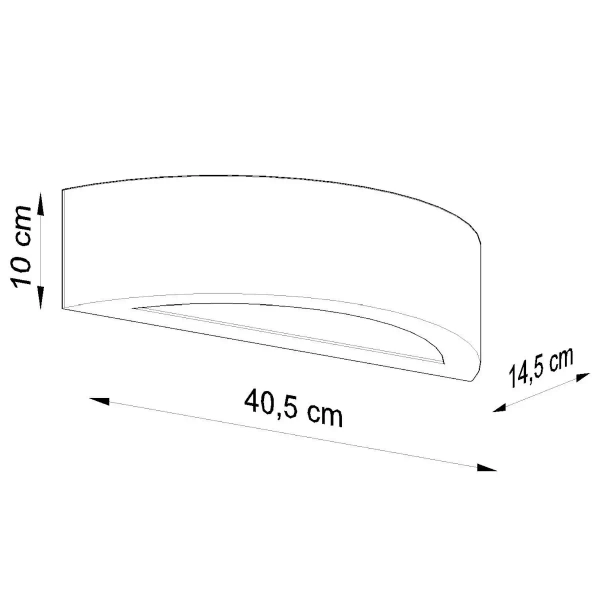 Kinkiet LAMPA ścienna SL.0001 półokrągła OPRAWA ceramiczna przyścienna biała