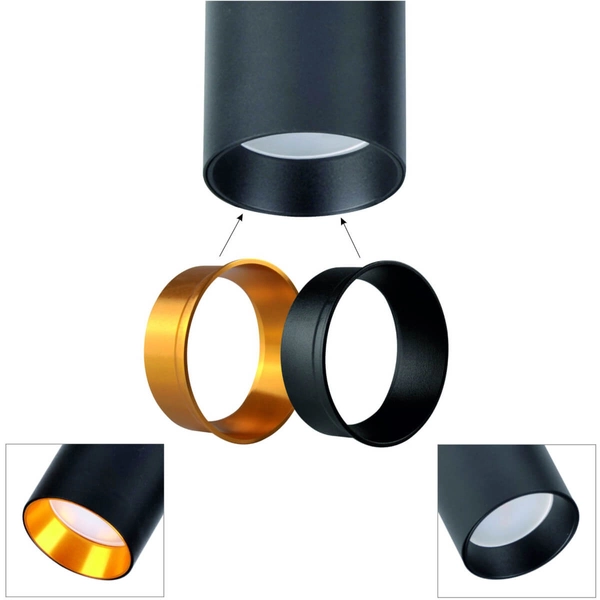 Stojąca lampa Mirabel 326577 Polux regulowana salonowa czarna złota