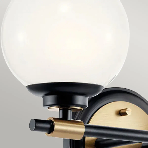 Kinkiet nad lustro Benno KL-BENNO2-BK-CPZ do łazienki IP44 czarny brąz