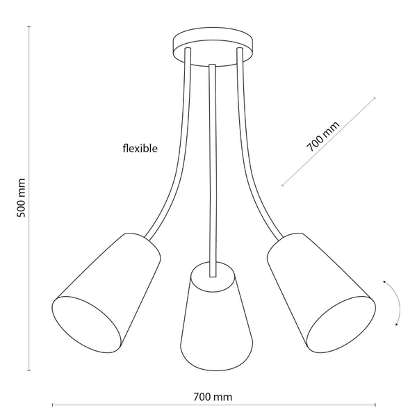 Lampa dziecięca sufitowa Wire 2106 TK Lighting z tkaniny kolorowa