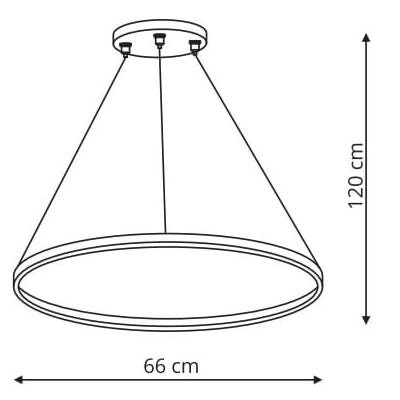 Lampa wisząca RING LP-909/1P 4M BK Light Prestige LED 40W 4000K okrągła oprawa zwis metalowy ring czarny