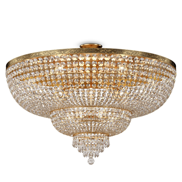 Żyrandol glamour Palace DIA890-CL-18-G kryształowy mosiądz