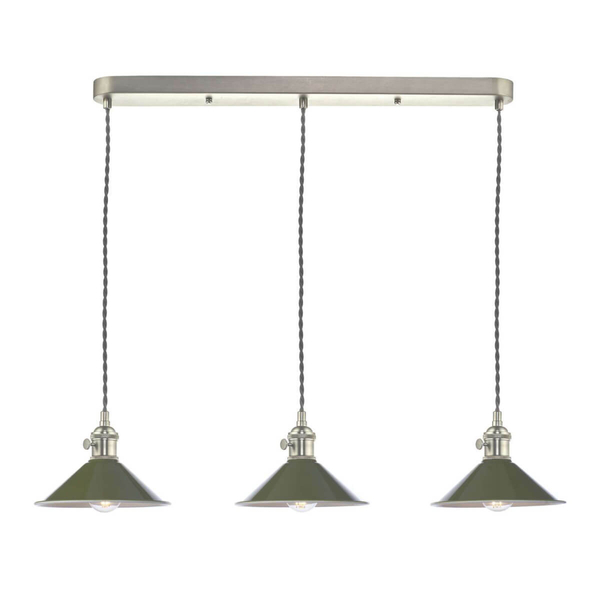 Wisząca lampa do jadalni Hadano HAD3661-07 Dar Lighting zielona chrom