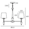 Wielopunktowa lampa zwisowa Austin P04159BR-WH Cosmolight mosiądz biała