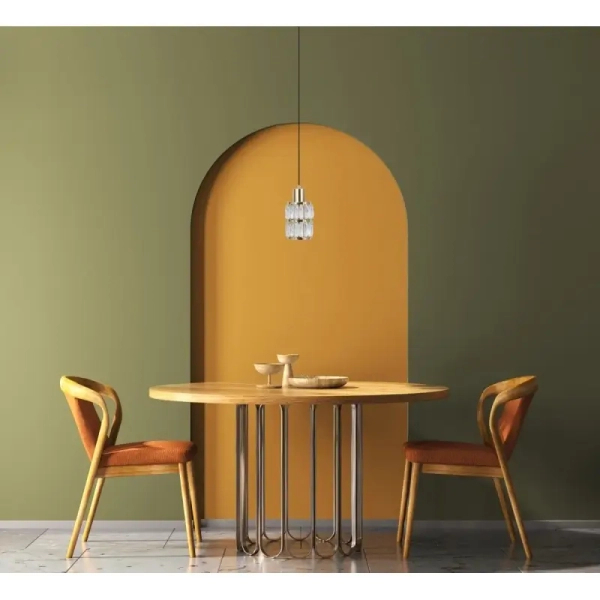 Nowoczesna lampa wisząca Alma PND-40668-1-HBR szklana złoty przezroczysty