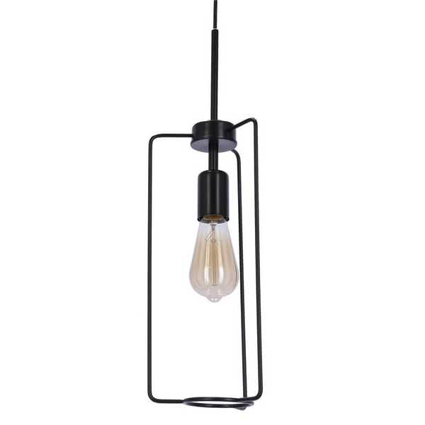 Druciana lampa wisząca Bene industrialna do salonu czarna
