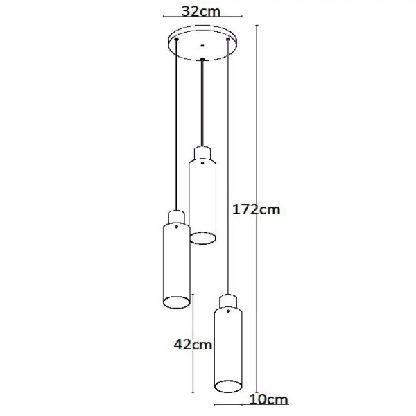 Zwieszana lampa tuba ORLANDO 74404/13/65 Lucide przydymiony czarny