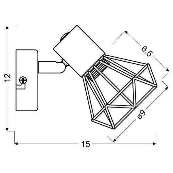 Regulowany kinkiet ścienny VERVE 91-60969 druciana reflektorek loft szary