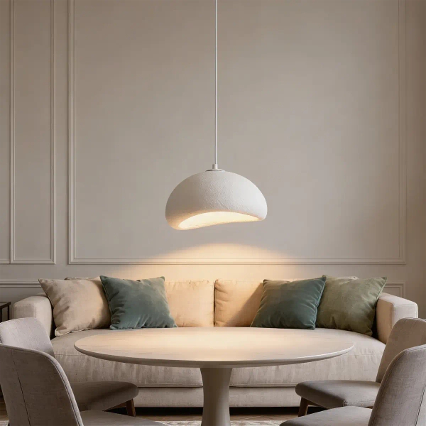 Kopułowa lampa wisząca Nube LP-0030/1P 30cm WH japandi biała