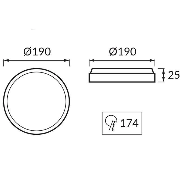 Podtynkowa LAMPA sufitowa SLIM LED C 02812 Ideus okrągła OPRAWA metalowa LED 15W 2700K wpust biały