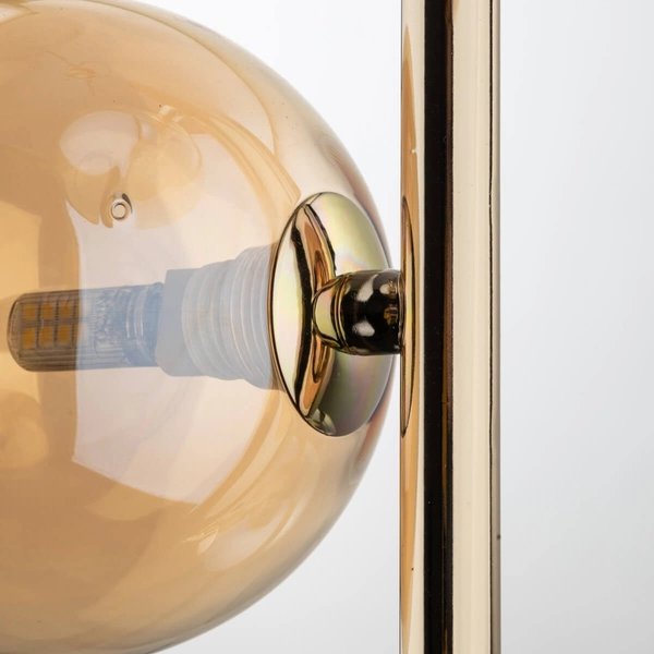 Zwisająca lampa do jadalni Estera 4838 balls bursztynowa złota