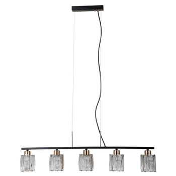 Szklana lampa wisząca tuby Simona PND-40814-5-BK-HBR czarny przezroczysty