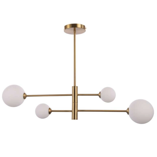 LAMPA sufitowa DORADO LP-002/4P Light Prestige loftowa OPRAWA 4-punktowy metalowy plafon molekuły szklane kule złote białe