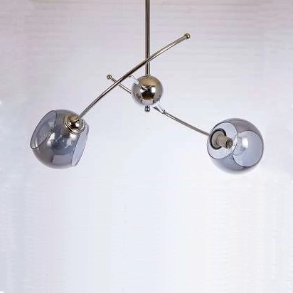 LAMPA sufitowa VEN 2690/2 loftowa OPRAWA szklana chrom przydymiona