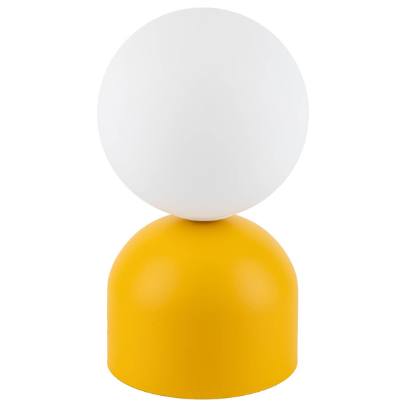 Biurkowa lampka Miki 16040 do sypialni bubble bańka biała żółta