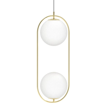 Szklana lampa wisząca Coco AZ4982 eliptyczna złota