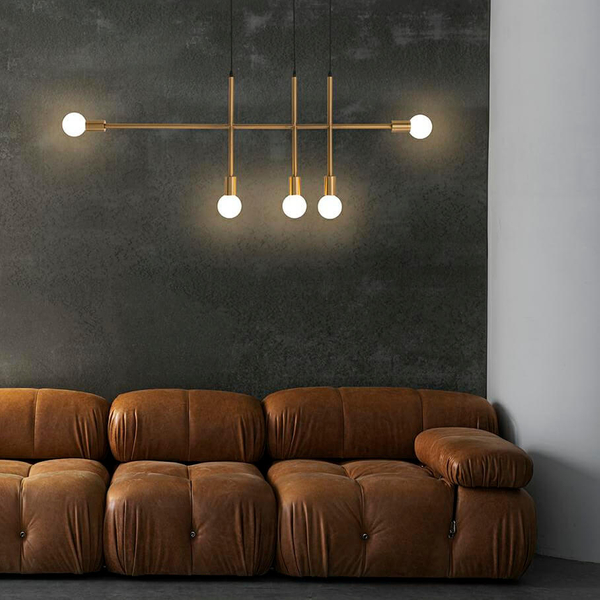 Industrialna lampa wisząca Riva MSE010100396 Moosee metalowa złota