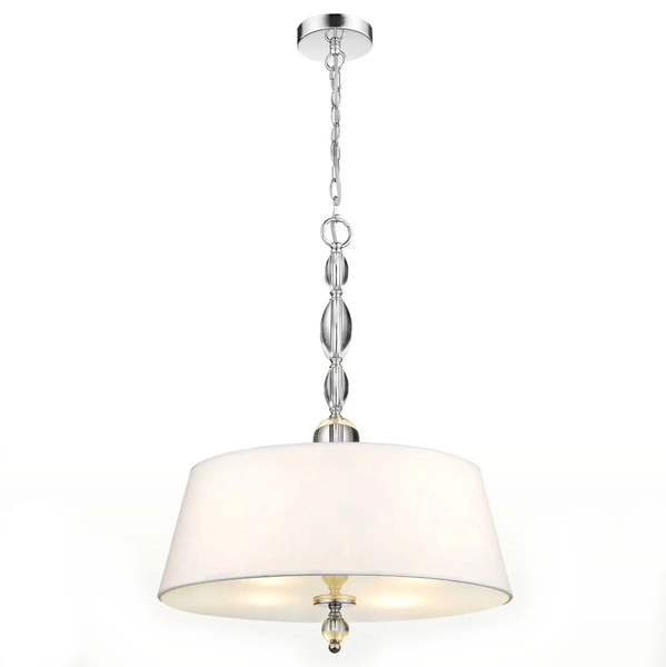 Abażurowa LAMPA wisząca CANCUN P04981WH Cosmolight glamour zwis z kryształkami biały