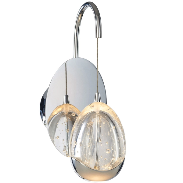 Kinkiet LAMPA ścienna HUELTO WL-22112132-1A-CR Italux kulista OPRAWA szklana LED 4,8W 3000K jajko chrom
