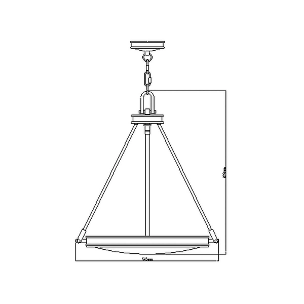 Zwisająca lampa okrąg Collier HK-COLLIER-P Hinkley metalowa szklana mosiądz