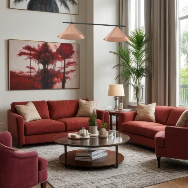 Wisząca lampa do jadalni CAPITAL MLP0944 stożki na belce miedziany