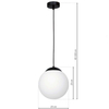 LAMPA wisząca LIMA MLP6522 Milagro loftowa OPRAWA szklany ZWIS kula ball biała