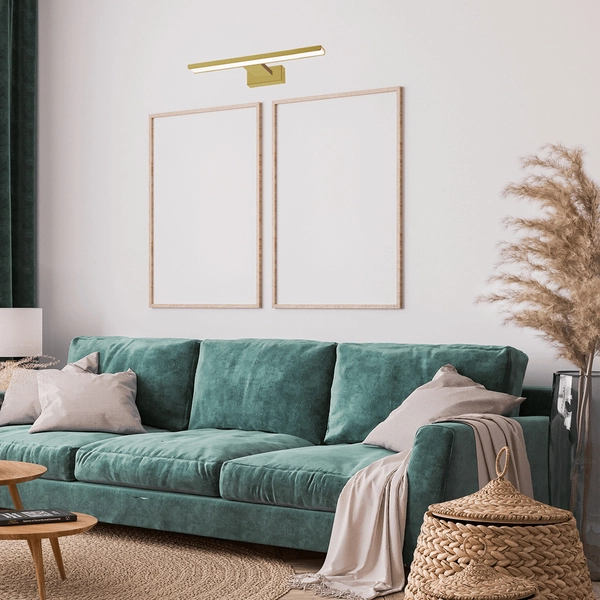 Ścienna lampa podłużna Pinto LED 7W 3000K złota do sypialni