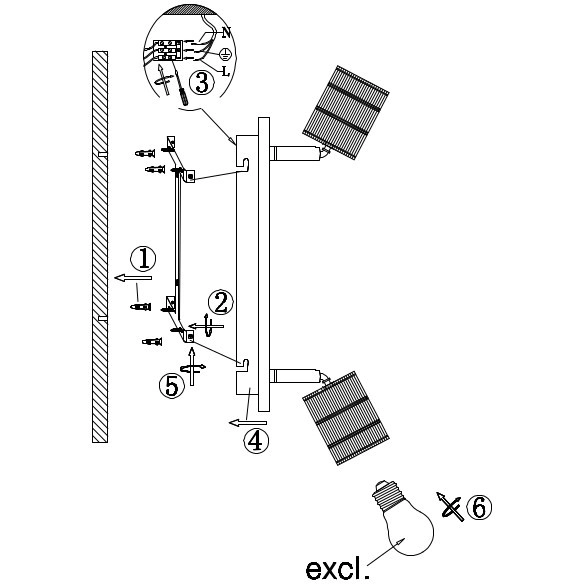 Lampa sufitowa JOSELLA 54033-2 Globo reflektorki czarne drewno