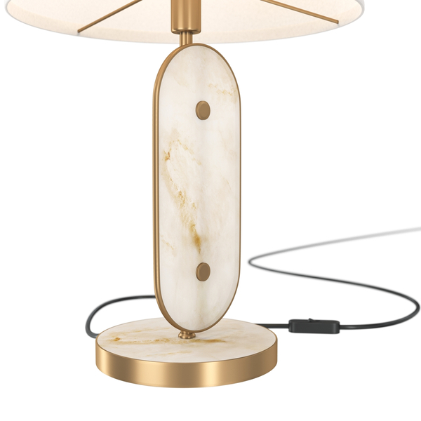 Stołowa lampa z abażurem Marmo MOD099TL-01G Maytoni elipsa marmur złota