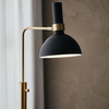 Stojąca LAMPA podłogowa LARRY 106972 Markslojd metalowa OPRAWA kopuła mosiądz czarna
