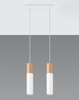 Wisząca LAMPA skandynawska SL.0629 metalowa OPRAWA hygge ZWIS tuby drewniane białe
