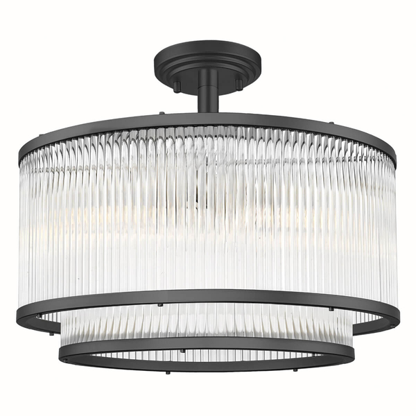 Szklana lampa sufitowa Sergio C0528-05H-P7AC okrąg przezroczysty czarny