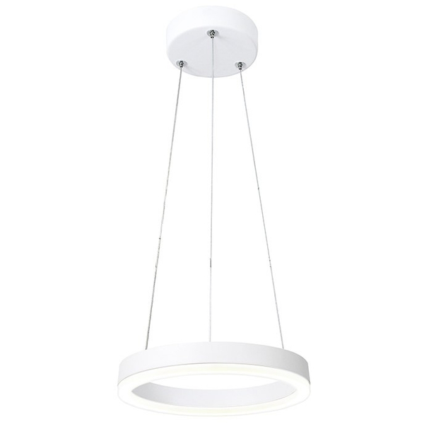 Nowoczesna LAMPA wisząca FOKKO 308504 Polux okrągły zwis LED 9W 3000K ring do salonu biały