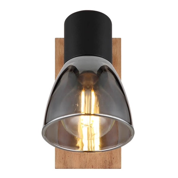 Kinkiet regulowany Claude 54307-1W drewno przydymiony