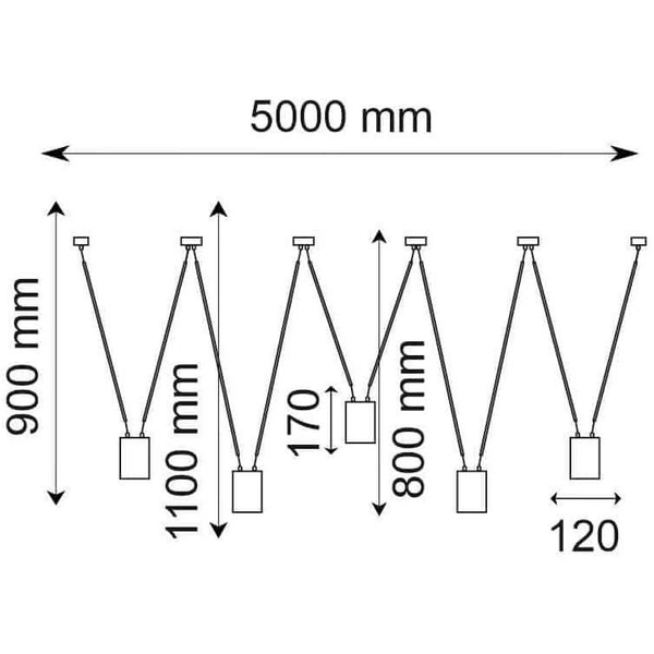 LAMPA wisząca VIWIN 9023 Shilo metalowa OPRAWA modernistyczny zwis tuby czarne