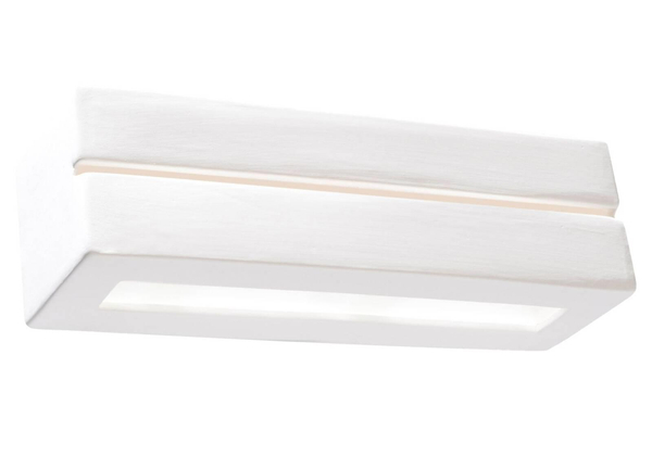 Kinkiet LAMPA ścienna SL.0231 ceramiczna OPRAWA prostokątna belka przyścienna biała