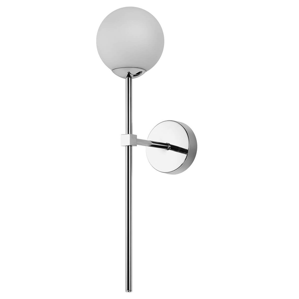 Ścienna lampa kula Piruleta LP-008/1W CH metalowa szklana chrom biały