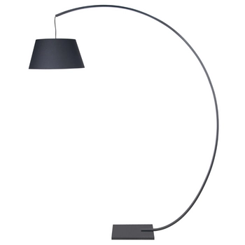 Podłogowa lampa Celia F0046 Maxlight łukowa z abażurem czarna