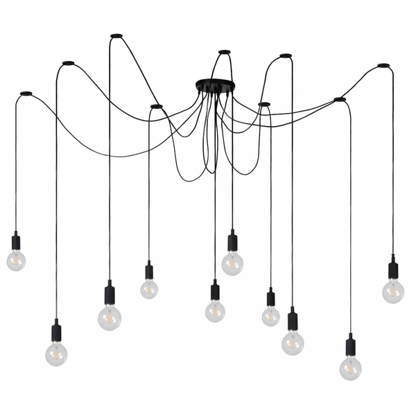 Wisząca lampa industrialna Fix Multiple pająk czarny