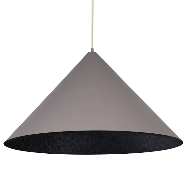 Wisząca salonowa lampa VESUVIO 41063 stożek szary czarny