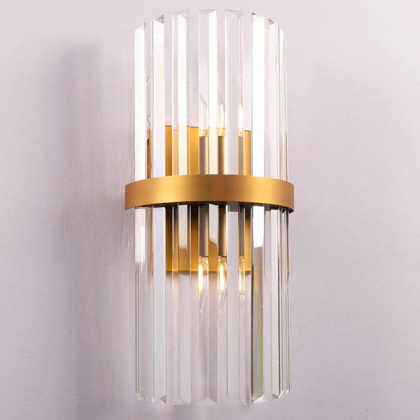 Ścienna lampa glamour CGSCONCELUX Copel kinkiet przezroczysty mosiądz