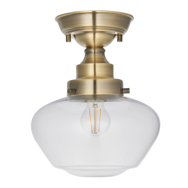 Lampa sufitowa szklana Camberley 97687 mosiądz przezroczysty