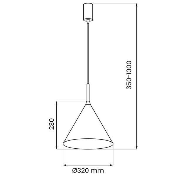 Salonowa lampa zwisająca Capital MLP0960 Milagro stożkowa miedziana czarny