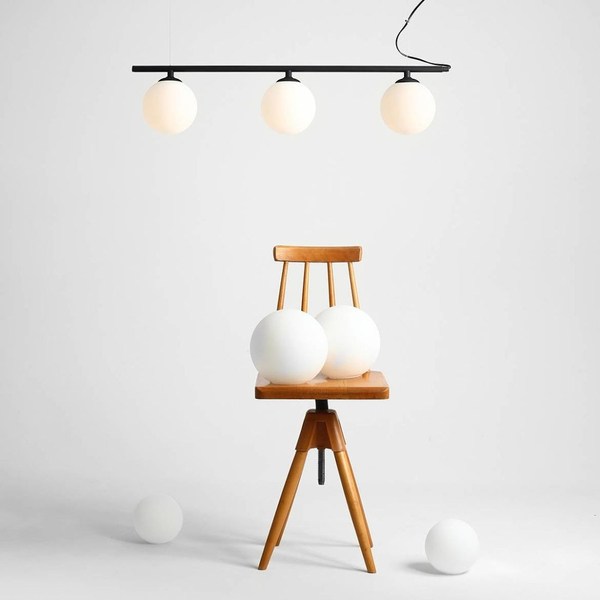 Szklana lampa wisząca BERYL 1006E_1 Aldex kule nowoczesne do jadalni białe