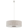 Abażurowa wisząca lampa CEDRO 11666 tkaninowa beżowa