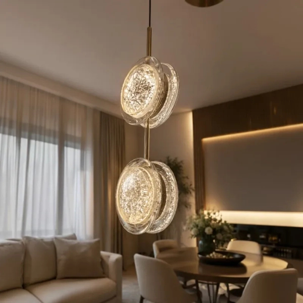 Wisząca lampa EUFORIA złota AZ6736 2xLED 24W 3000K glamour dysk